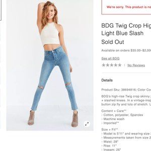 BDG Twig Crop High-Rise Skinny Jean - Light Blue